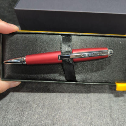 Cross Edge AT0555-7 refillable red slide open/close body board with rollerball pen and premium gift box