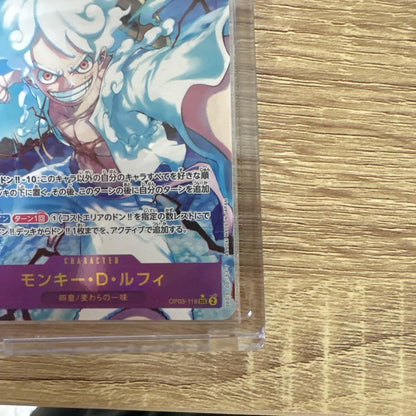 One Piece Monkey D. Luffy OP05-119 SEC Parallel Japanese trading card in protective hard case and sleeve