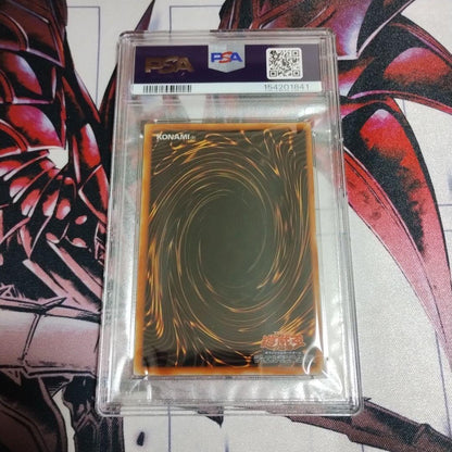 Yugioh Black Magician collectible card in stainless steel grade PSA9, authentic Japan import