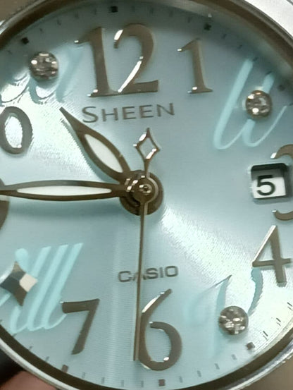 Casio Sheen Watch - Pale Blue Dial Model SHE-4506 Solar Power