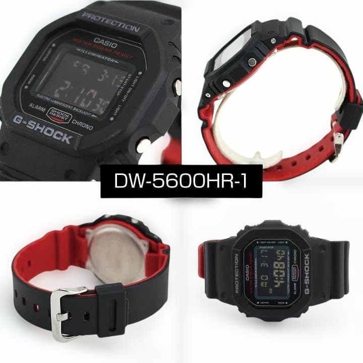 Casio Watch Series Black & Red Series DW-5600 Digital Quartz 20 ATM Water Resistant Japan Import