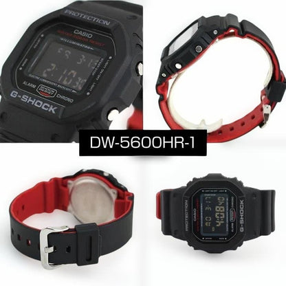 Casio Watch Series Black & Red Series DW-5600 Digital Quartz 20 ATM Water Resistant Japan Import