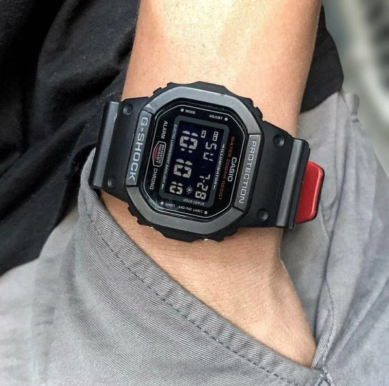 Casio Watch Series Black & Red Series DW-5600 Digital Quartz 20 ATM Water Resistant Japan Import