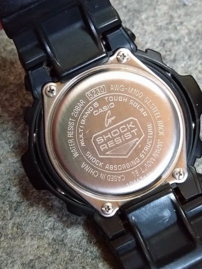 Casio G-Shock Tough Solar AWG-M100-1AJF Standard Model Black Dial , Japan Import