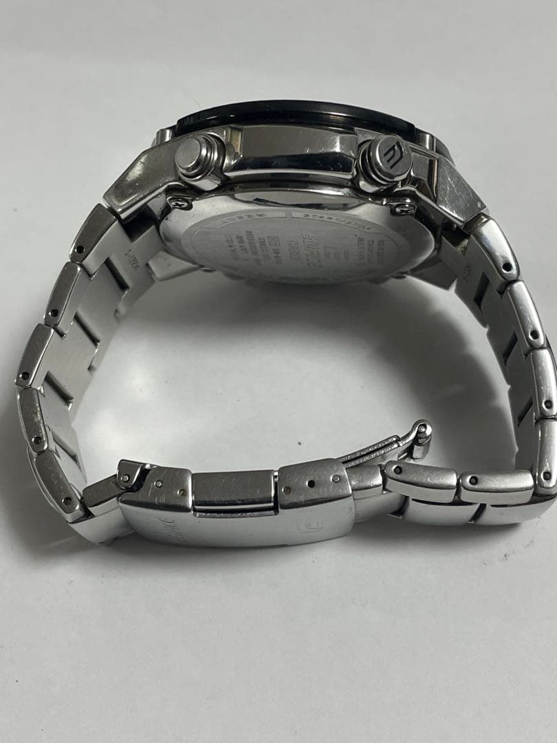 Casio Edifice Chronograph Solar Watch Battery Replaced Black Silver Stainless Steel — Japan Import