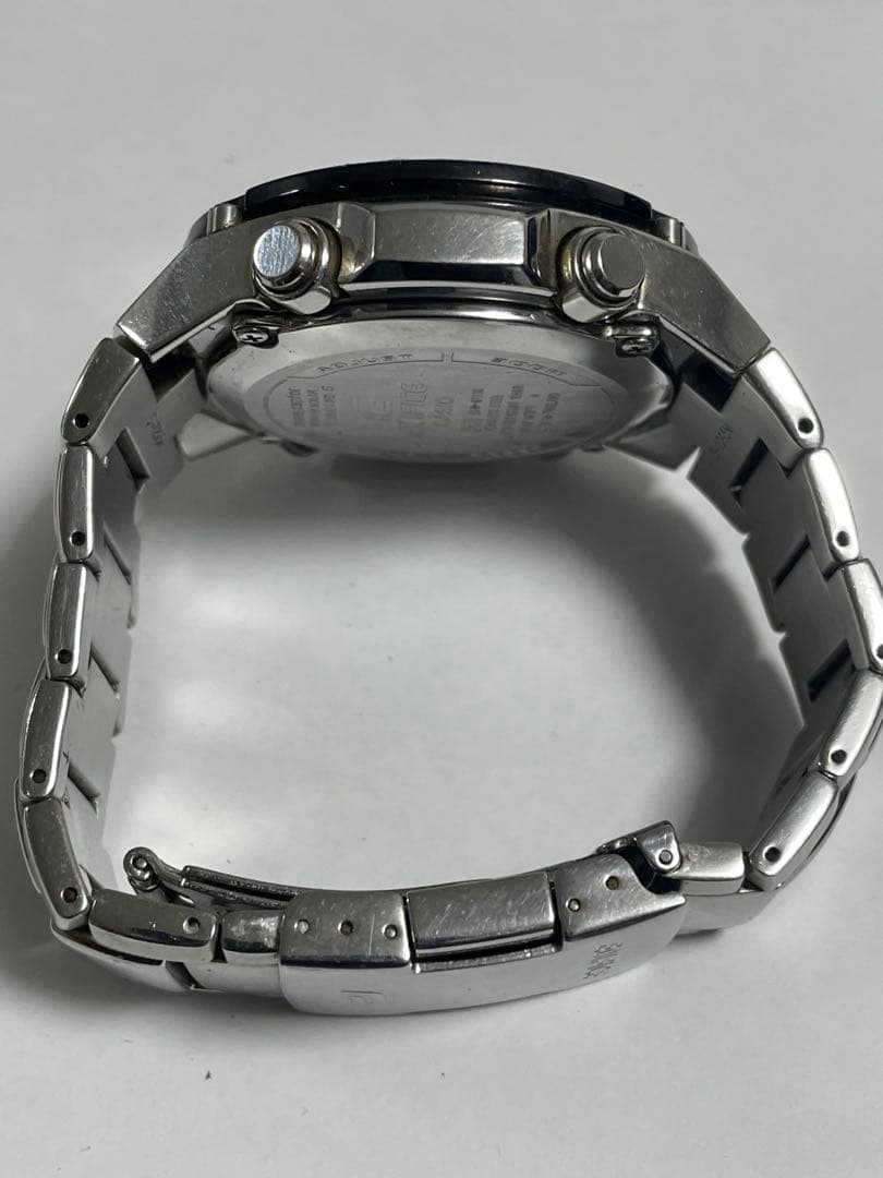 Casio Edifice Chronograph Solar Watch Battery Replaced Black Silver Stainless Steel — Japan Import