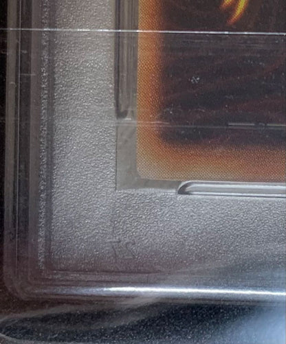 Blue-Eyes White Dragon Ultra Rare Initial Edition Yu-Gi-Oh trading card graded PSA8 in protective case