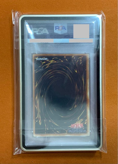 Blue-Eyes White Dragon Ultra Rare Initial Edition Yu-Gi-Oh trading card graded PSA8 in protective case