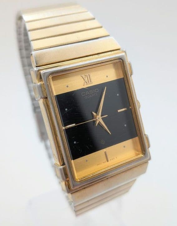 Casio MQ-728G Square Analog Quartz Wristwatch with Metal Band - Japan Import