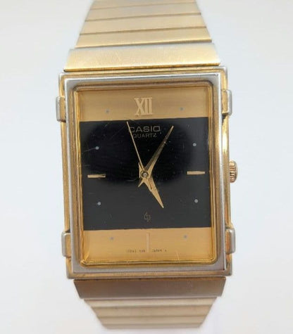 Casio MQ-728G Square Analog Quartz Wristwatch with Metal Band - Japan Import