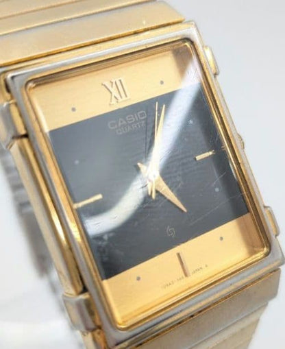 Casio MQ-728G Square Analog Quartz Wristwatch with Metal Band - Japan Import