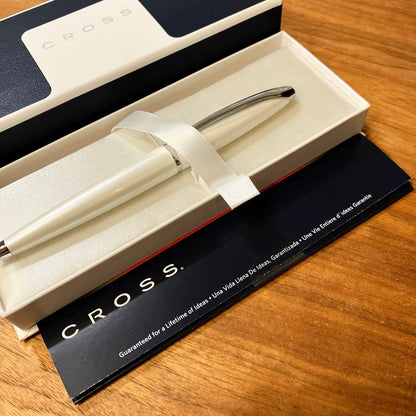 Cross Pearl White Lacquer Ballpoint Pen — Japan Import
