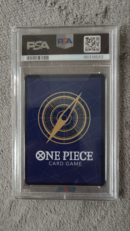 Supreme Monkey D. Luffy OP07-118 SEC PSA GEM MT 10 graded trading card from One Piece series