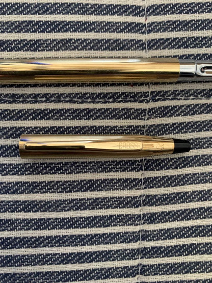 Cross Classic Century Ballpoint Pen and Pencil Set 10kt Gold Plated