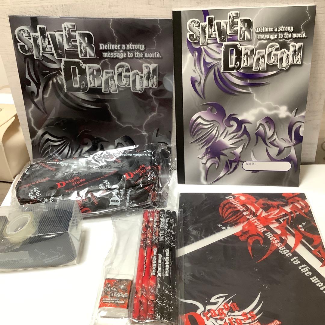 Dragon Cross Silver Dragon Retro Stationery Set for Elementary School Boys — Japan Import