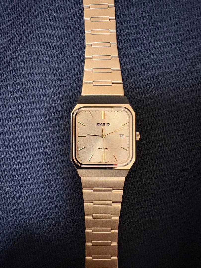 Casio Square MTP-B185 Gold Overseas Model