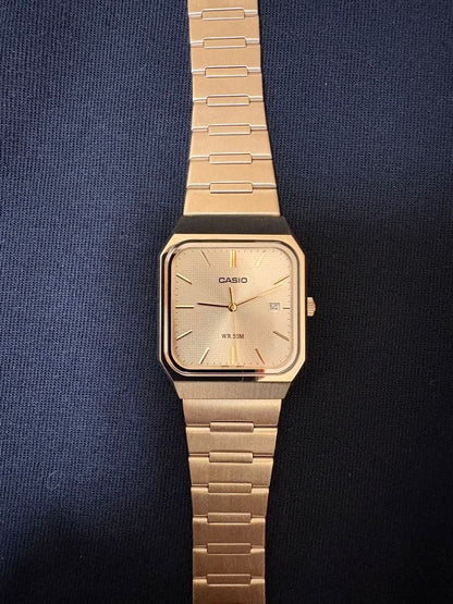 Casio Square MTP-B185 Gold Overseas Model