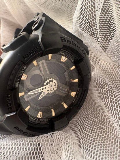 Casio Baby-G BA-110GA Black Rubber Band Quartz Watch with World Time — Japan Import