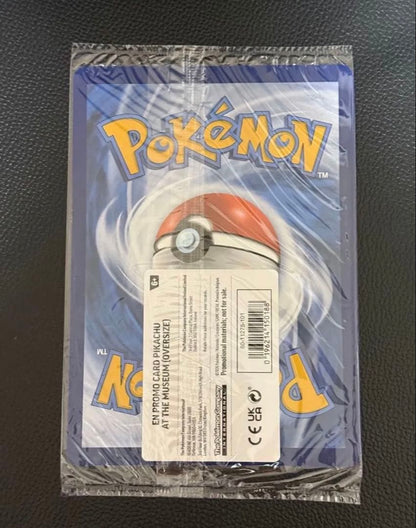 Unopened Pokémon Card showing Pikachu at the London Natural History Museum from the Pikachu at the Museum series