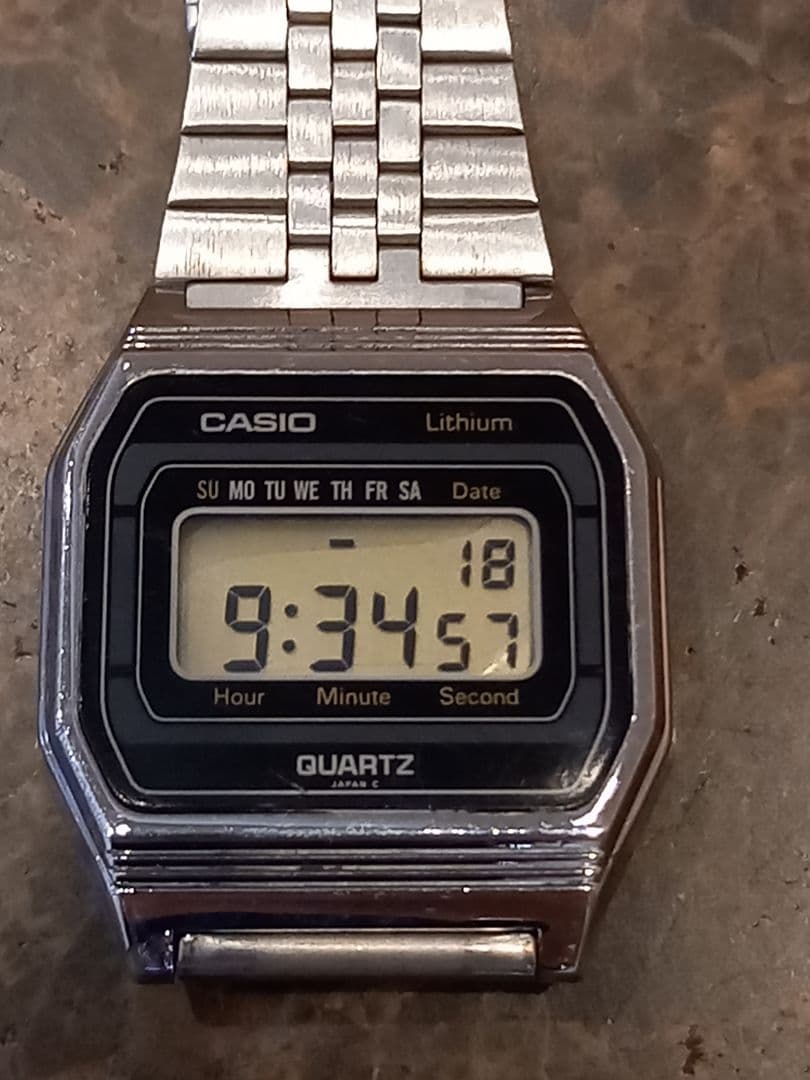 Casio Digital Watch Model B817 With Date Display Stainless Steel Band Japan Import