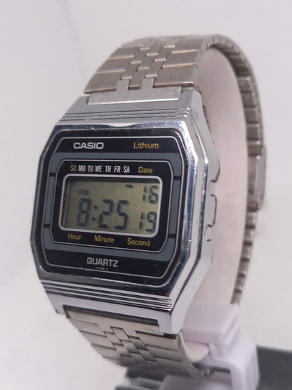 Casio Digital Watch Model B817 With Date Display Stainless Steel Band Japan Import