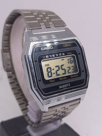 Casio Digital Watch Model B817 With Date Display Stainless Steel Band Japan Import
