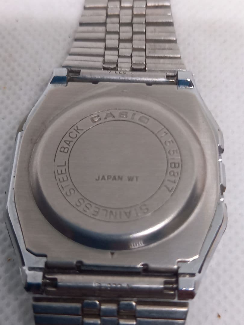 Casio Digital Watch Model B817 With Date Display Stainless Steel Band Japan Import