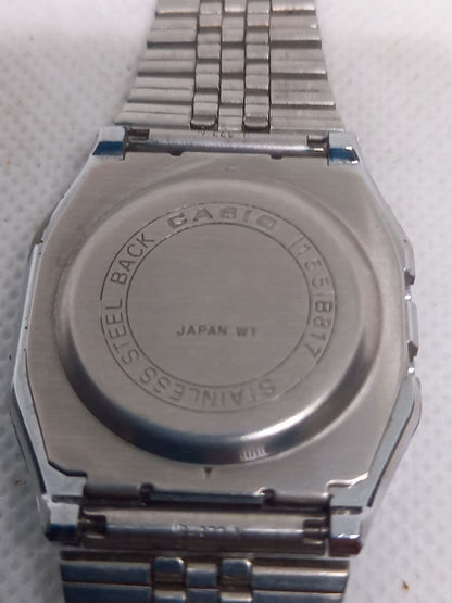 Casio Digital Watch Model B817 With Date Display Stainless Steel Band Japan Import