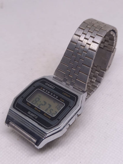 Casio Digital Watch Model B817 With Date Display Stainless Steel Band Japan Import