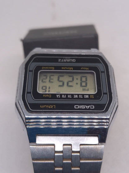 Casio Digital Watch Model B817 With Date Display Stainless Steel Band Japan Import