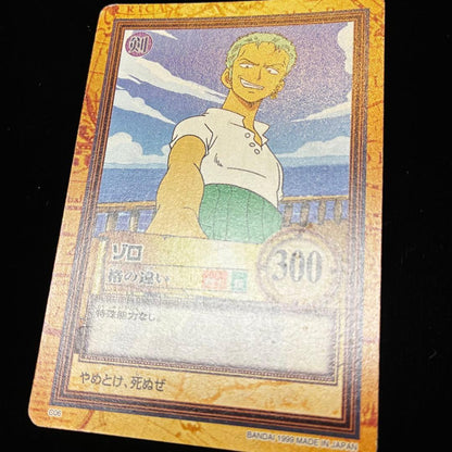 One Piece Carddass Hyper Battle Zoro Card C06 vintage Japanese collectible in protective sleeve