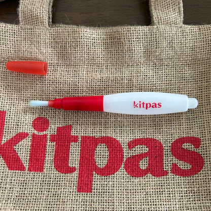 kitpas 12-color wax marker set with water brush, stencil sheets, cleaner, and tote bag