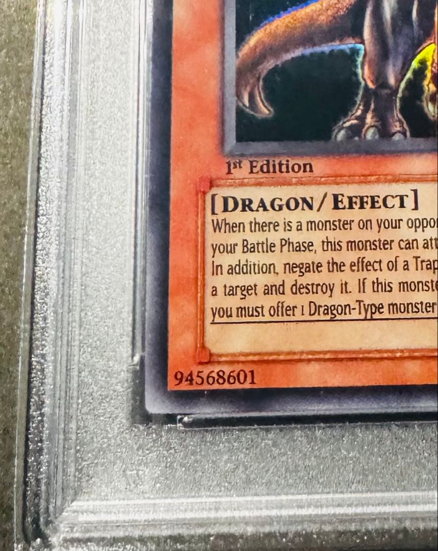 Yugioh Tyrant Dragon Old Asia PSA 10 First Edition card with Japan import label