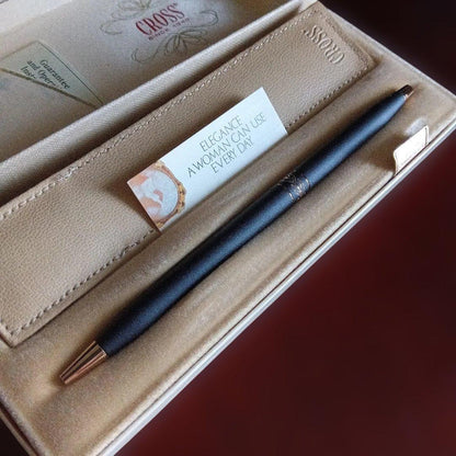 Cross Brand Twist Ballpoint Pen with USA Leather Case