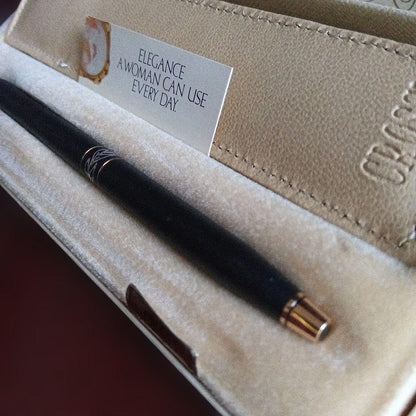 Cross Brand Twist Ballpoint Pen with USA Leather Case