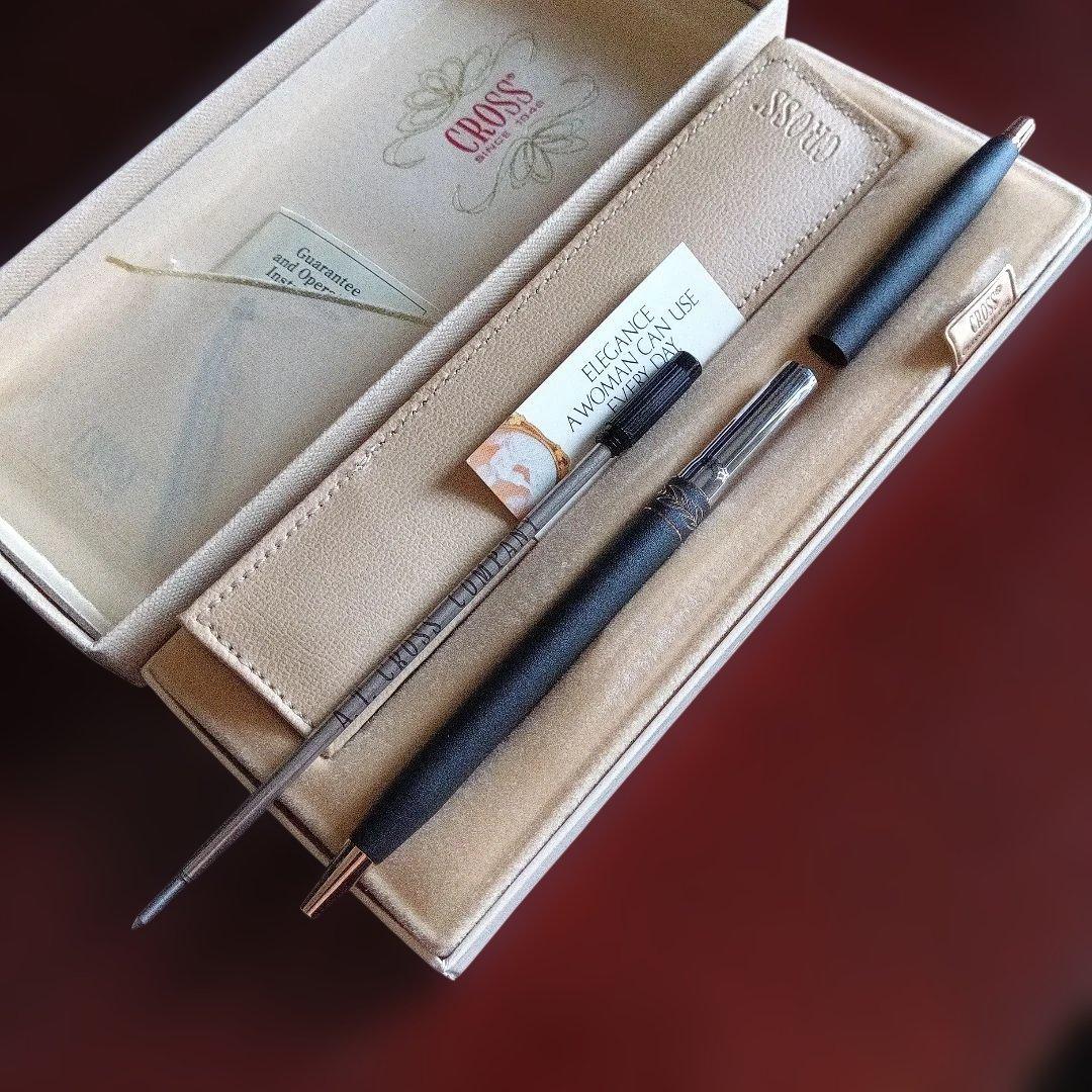 Cross Brand Twist Ballpoint Pen with USA Leather Case