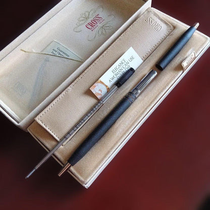 Cross Brand Twist Ballpoint Pen with USA Leather Case