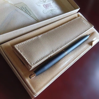 Cross Brand Twist Ballpoint Pen with USA Leather Case