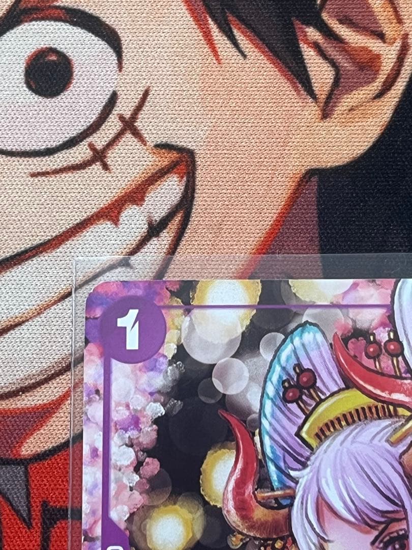 One Piece Yamato P-046 promo card from Japan with minor white scratches in protective sleeve