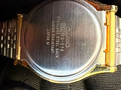 Casio Quartz Gold Watch with Date Display Water Resistant for Men — Japan Import