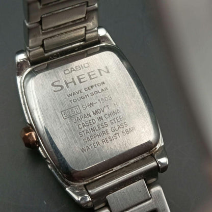 Casio Sheen Shw-1503 Stainless Steel Solar Watch with Sapphire Glass