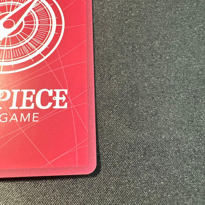 One Piece Card Game Vero Betty Leader Parallel card OP-05-002 with gold lettering in sleeve and loader