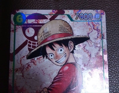 One Piece Monkey D. Luffy OP13-118 secret parallel collectible card Japan import with no scratches