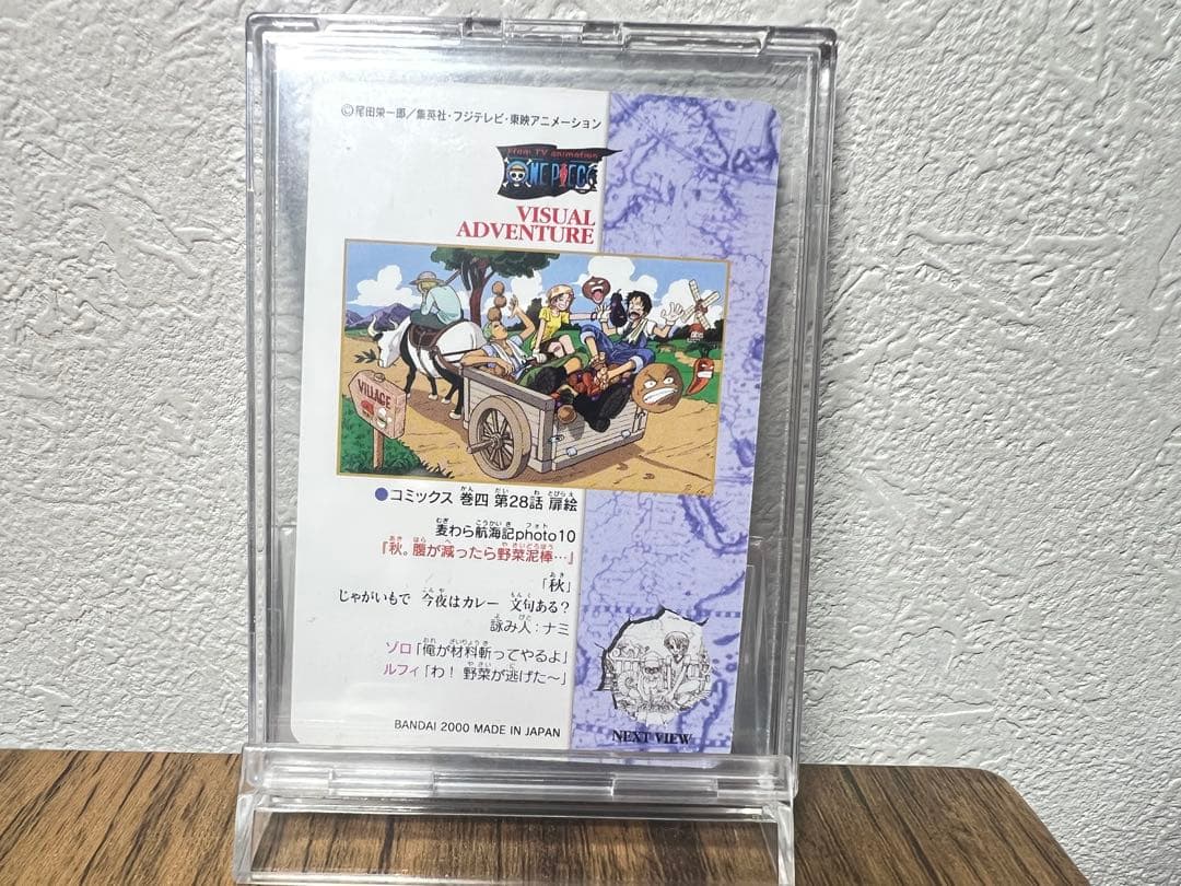 One Piece Visual Adventure Carddas 10 featuring Luffy and Zoro Japanese trading card by Bandai