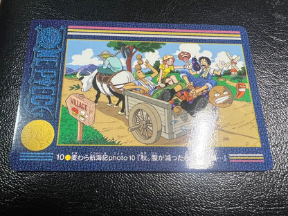 One Piece Visual Adventure Carddas 10 featuring Luffy and Zoro Japanese trading card by Bandai