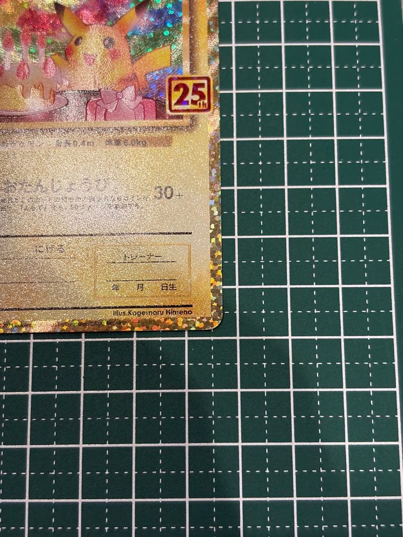 Pokemon 25th Anniversary Birthday Pikachu promo card 007/025 with HP 50 in protective sleeve and case