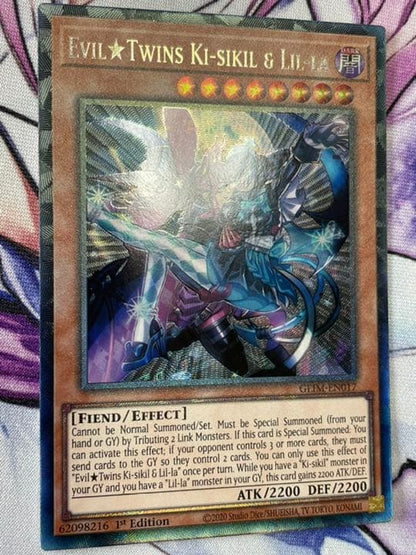Kuskiller Rira Yu-Gi-Oh card European version with visible white scratches, collectors rare Japan import