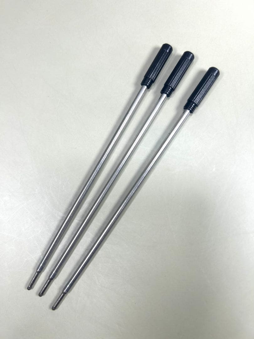Set of three Cross brand black ballpoint pen ink cartridges 0.7mm medium tip 11.6 cm length