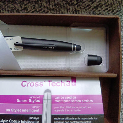 Cross Tech ballpoint pen in satin black matte finish with smart stylus tip