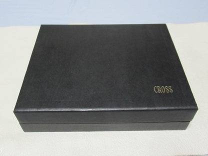 Cross 1980s Black Glass Pen Stand with 12K Gold Plated Ballpoint Pen — Japan Import